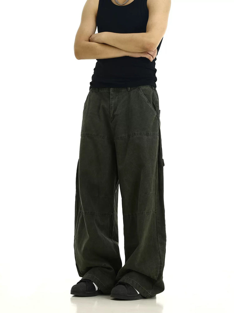 Washed Workwear Loose Jeans