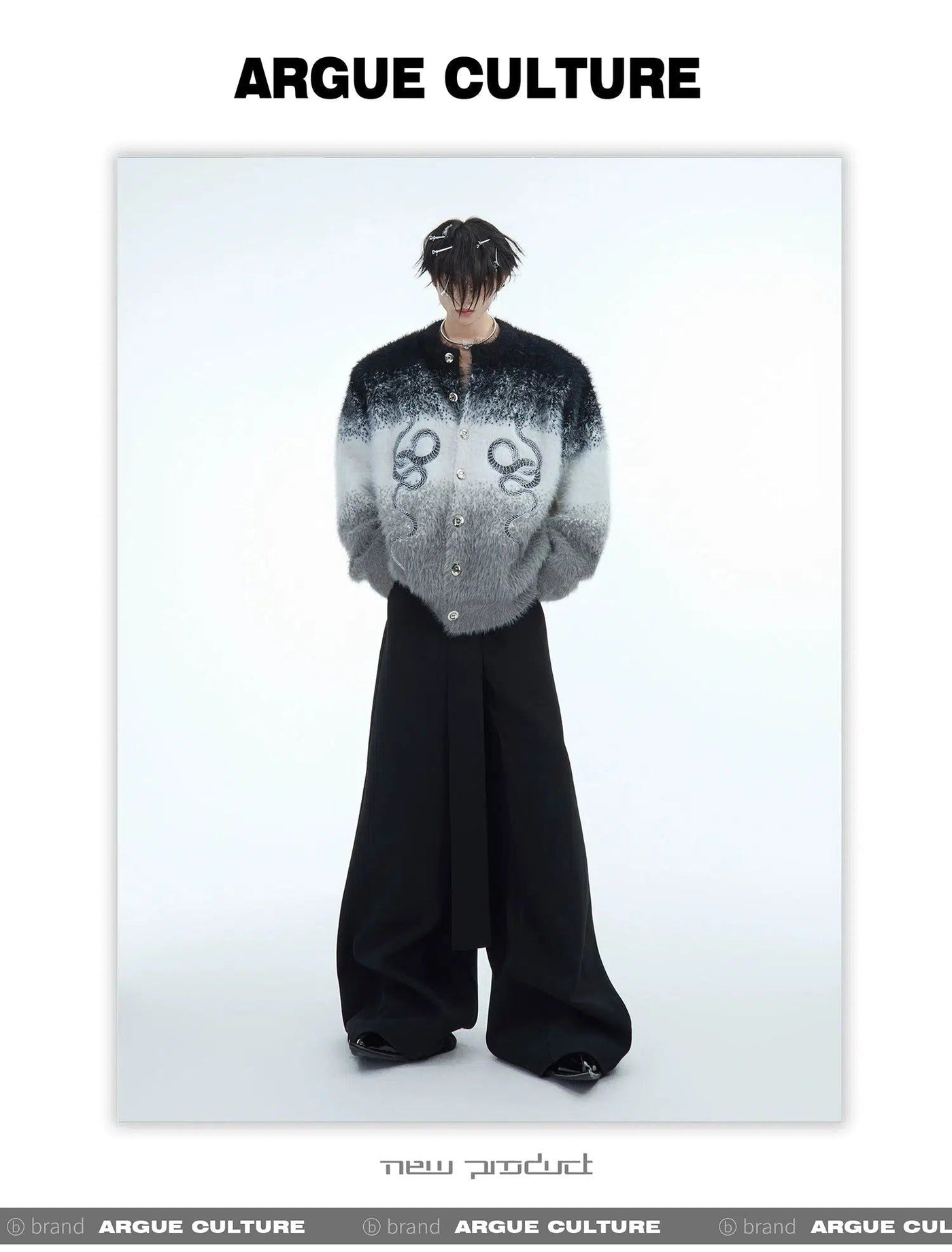 Year Snake Gradient Fuzzy Sweater