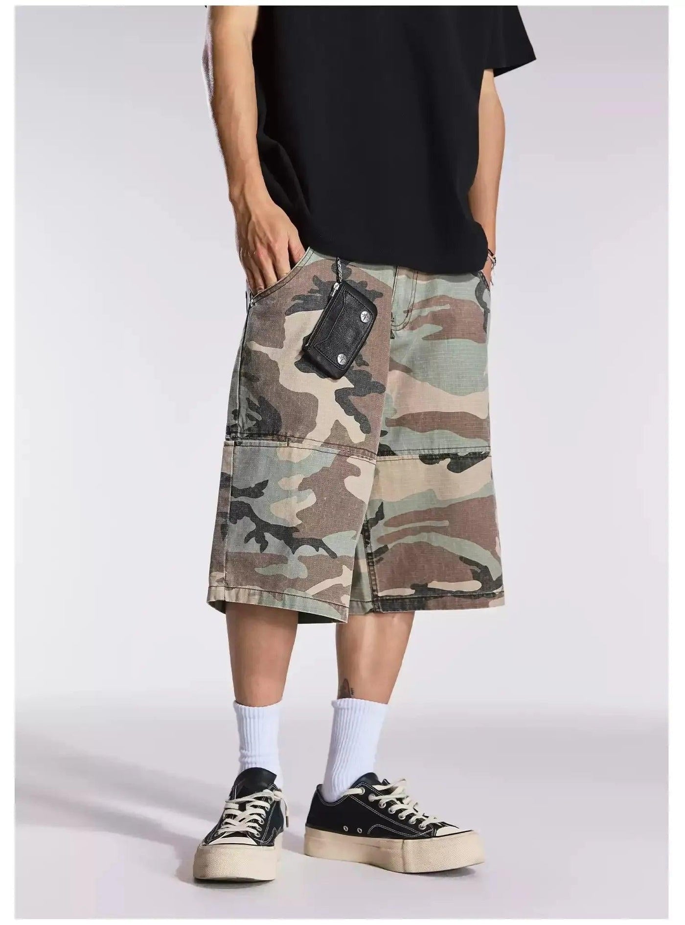 Structured Camo Cargo Shorts