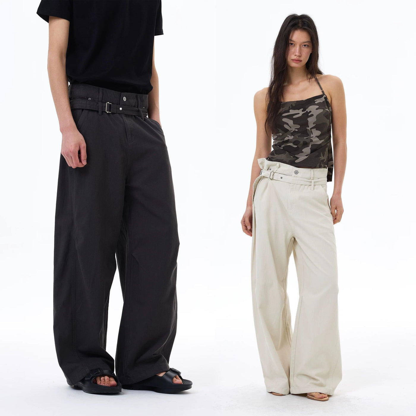 Solid Color Straight Leg Jeans