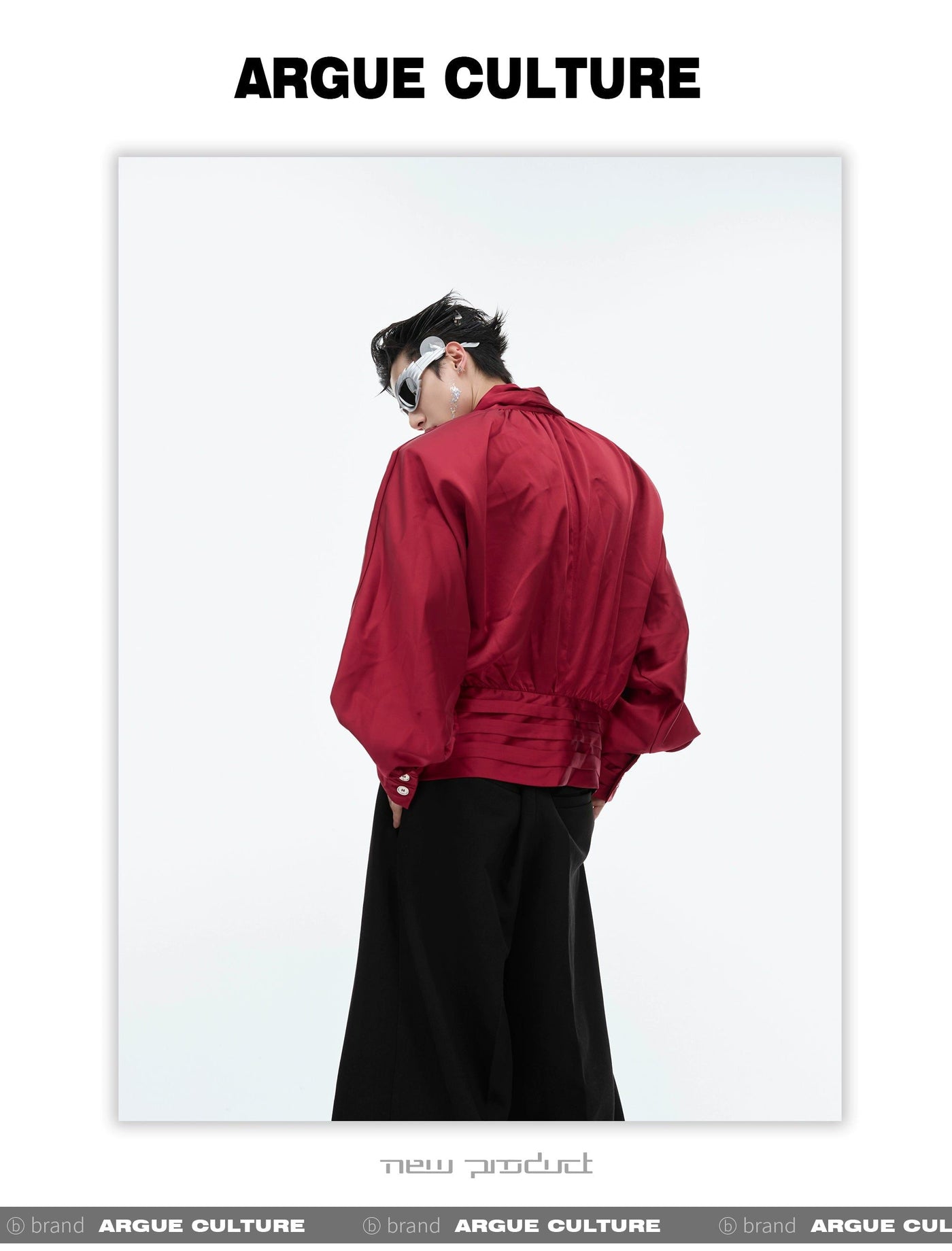Shoulder Pad Loose V-Neck Shirt