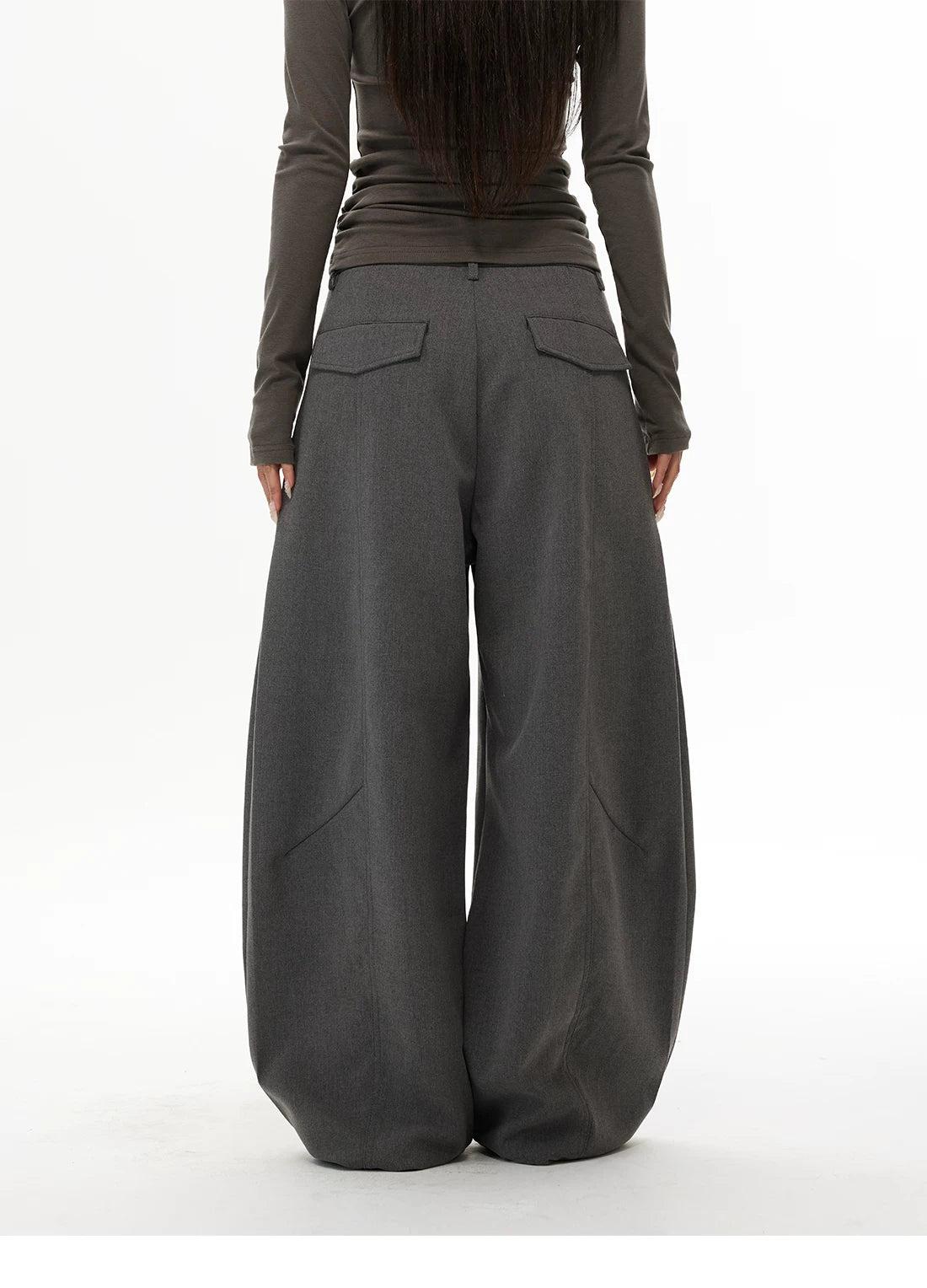Slant Pocket Seam Details Trousers