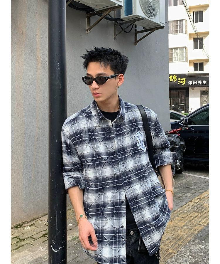 Argyle Textured Plaid L/S Shirt