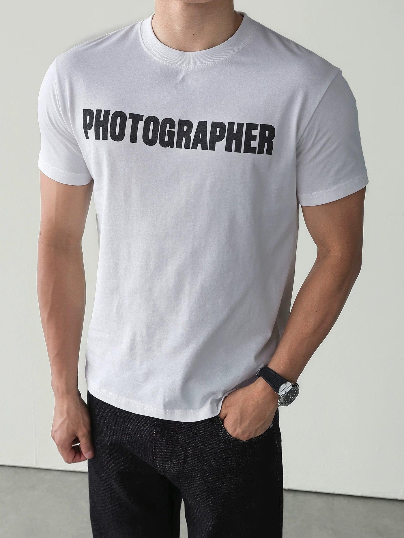 Washed Graphic Letter T-Shirt