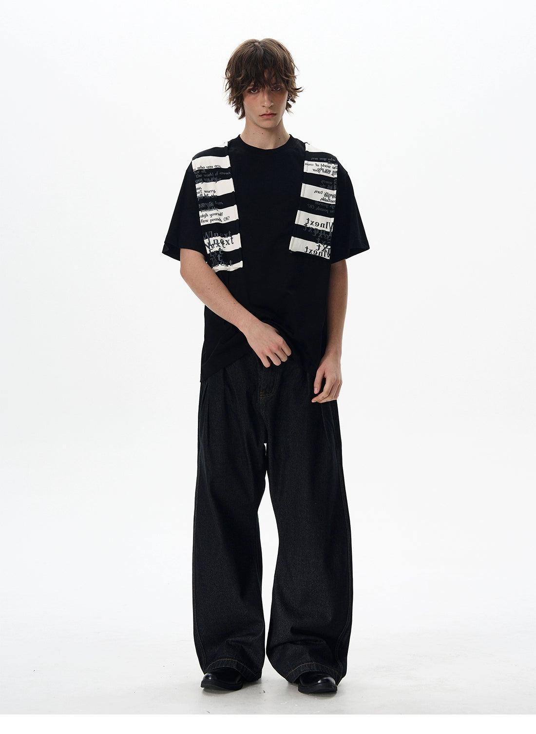 Over Shoulder Patched T-Shirt