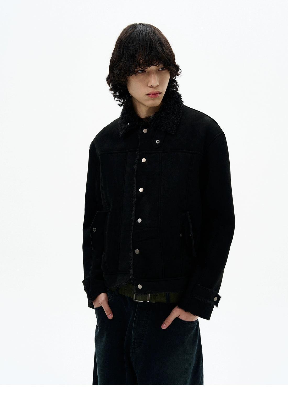 Sherpa Fleece Lined Micro Suede Jacket