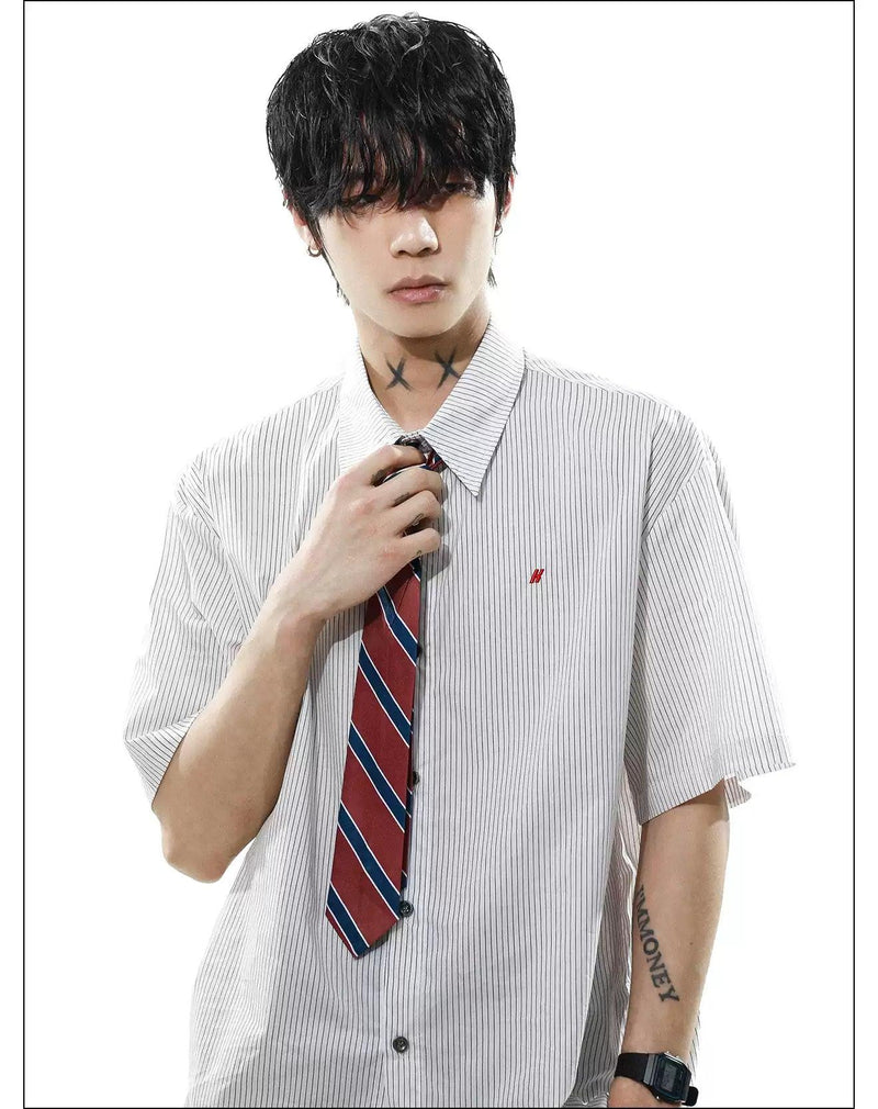 College Tie Striped Shirt