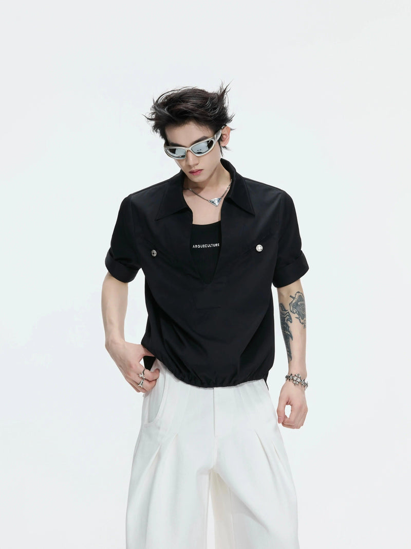 Layered Utility Short Sleeve Shirt