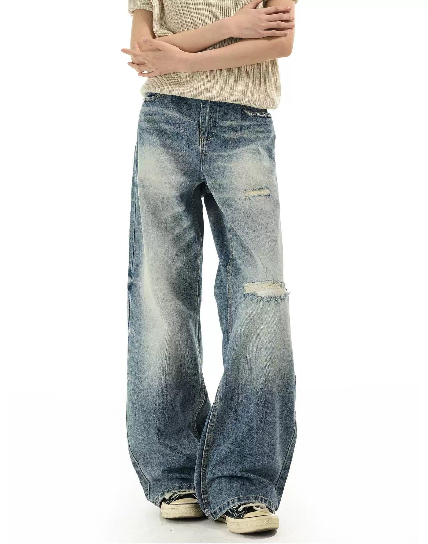 Distressed Faded Washed Jeans