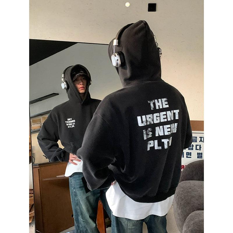 Printed Text Casual Hoodie