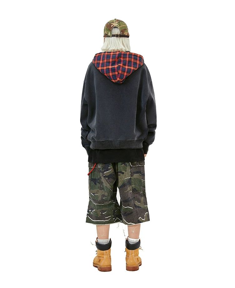 Plaid Pattern Hood Jacket