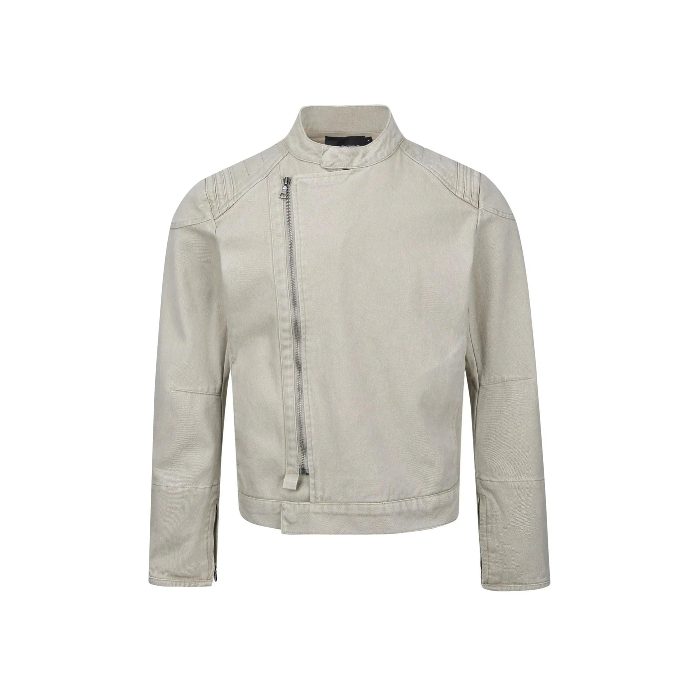 Side Zipped Structured Denim Jacket