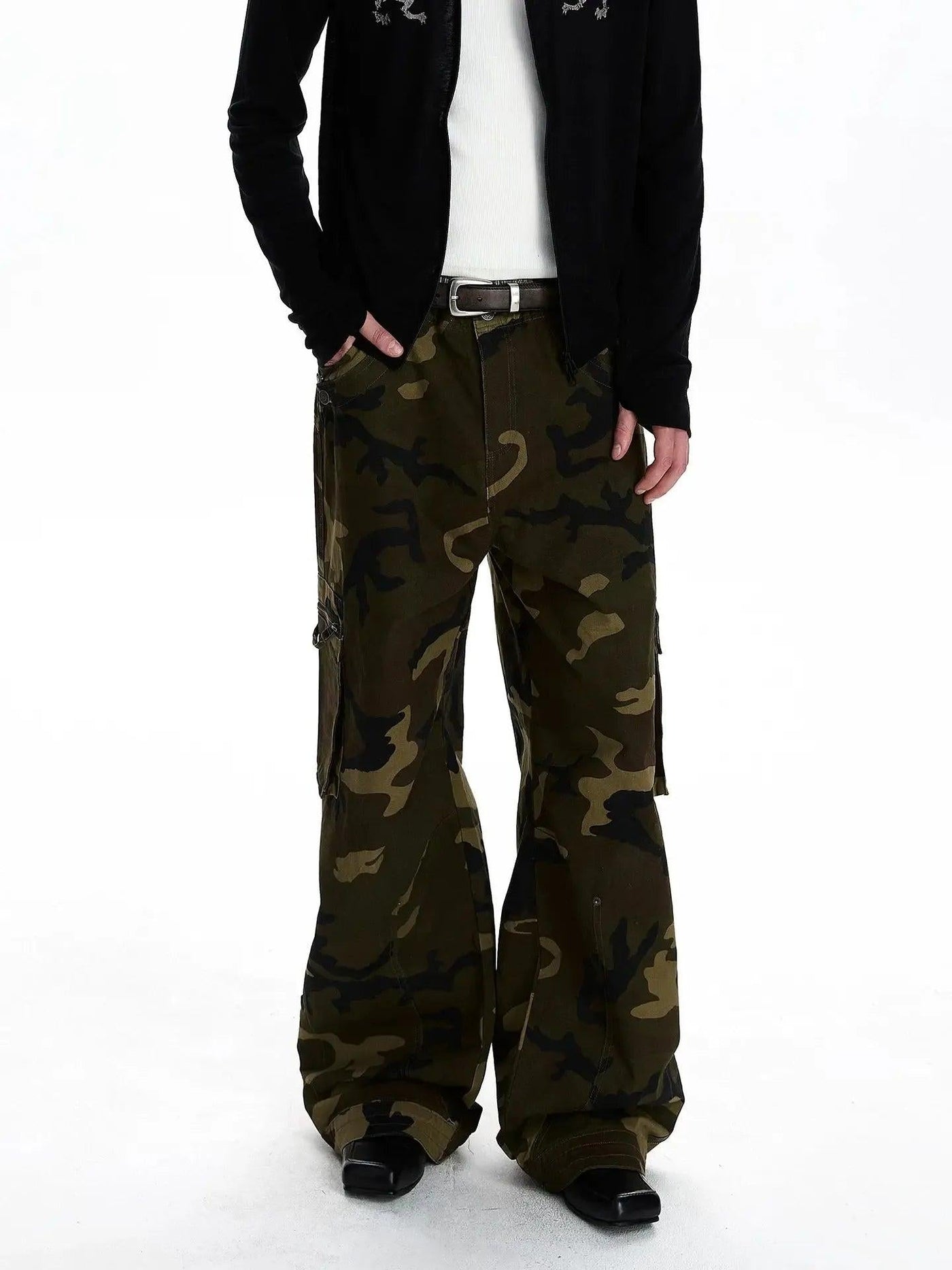 Camo Wide Leg Cargo Pants