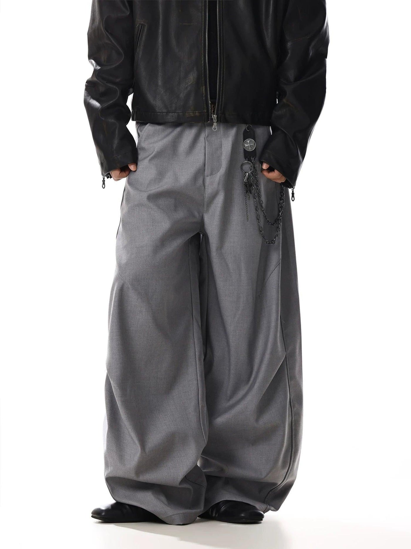 Structured Loose Fit Trousers