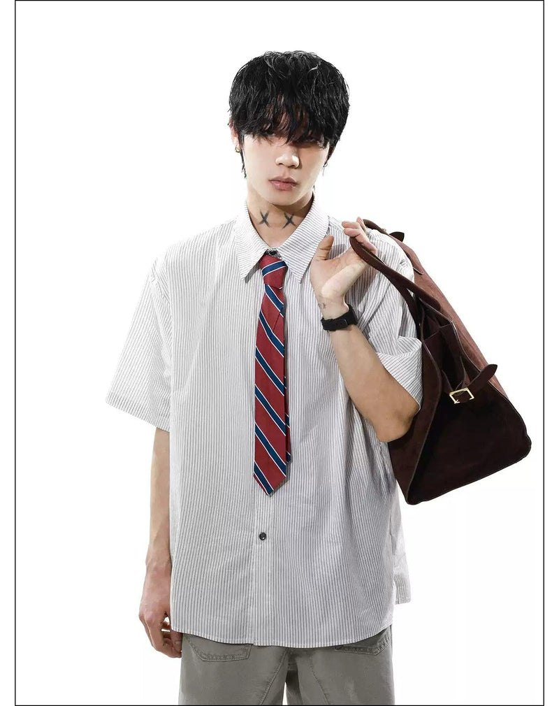 College Tie Striped Shirt