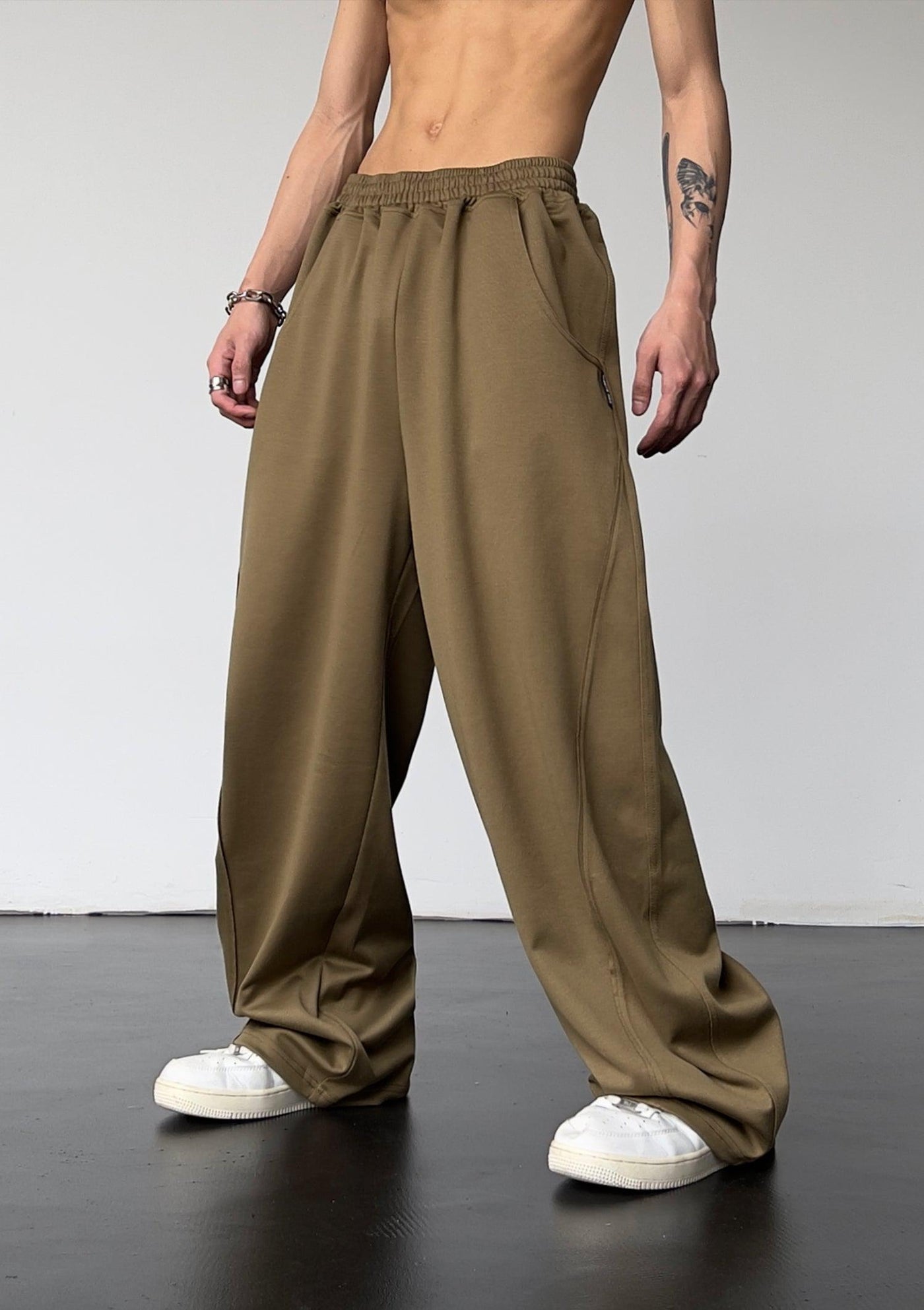Solid Relaxed Fit High Waisted Sweatpants
