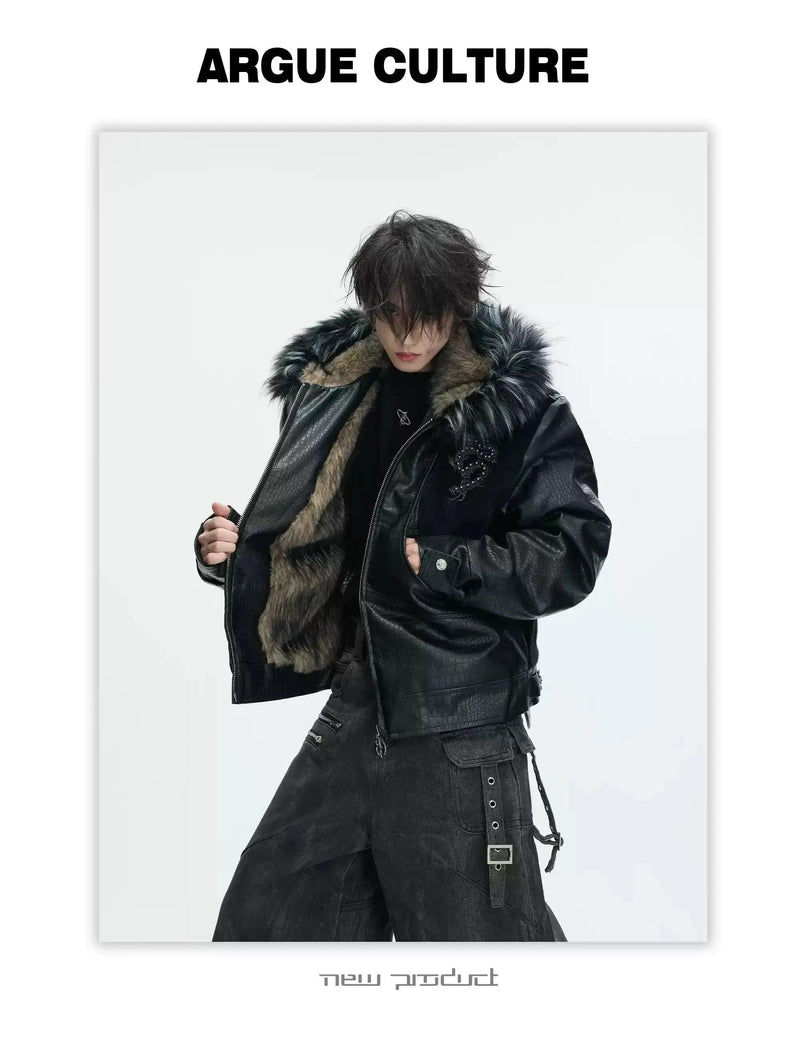 Spin Detail Faux Fur Jacket