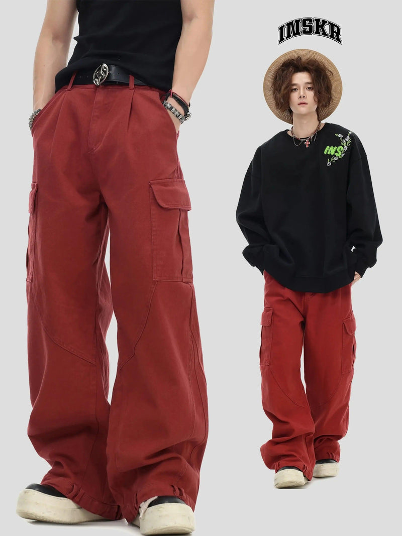 Reversed Waistline Utility Cargo Pants