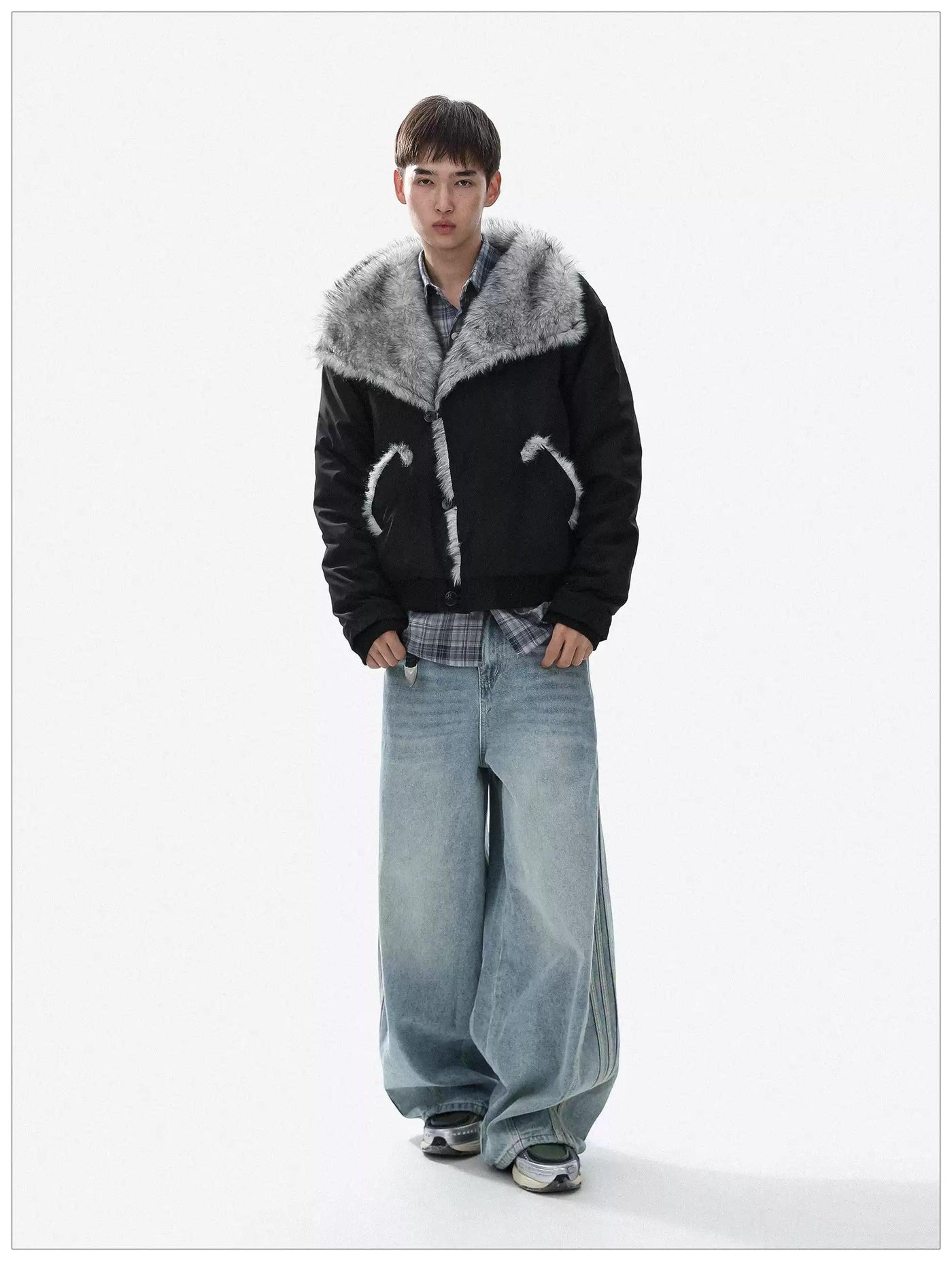 Heavy Faux Fur-Trimmed Jacket
