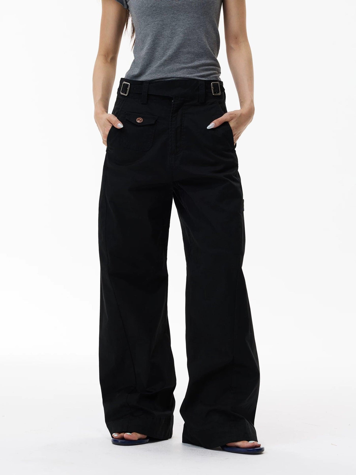 Belted Detail Cargo Pants