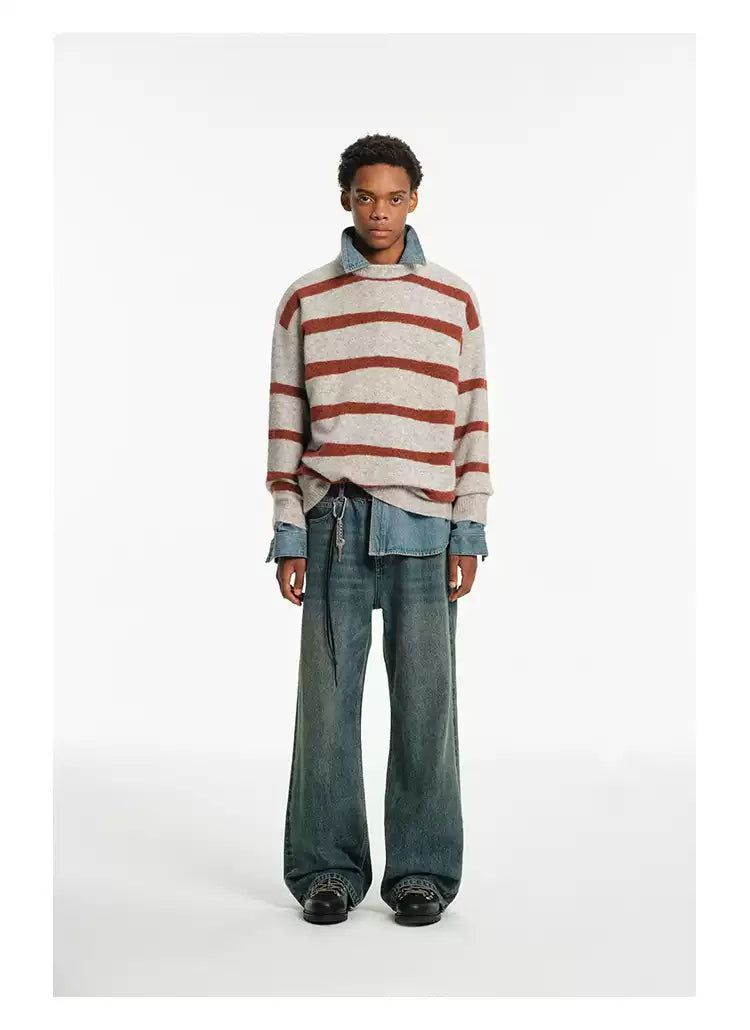 Contrast Stripes Regular Fit Sweater