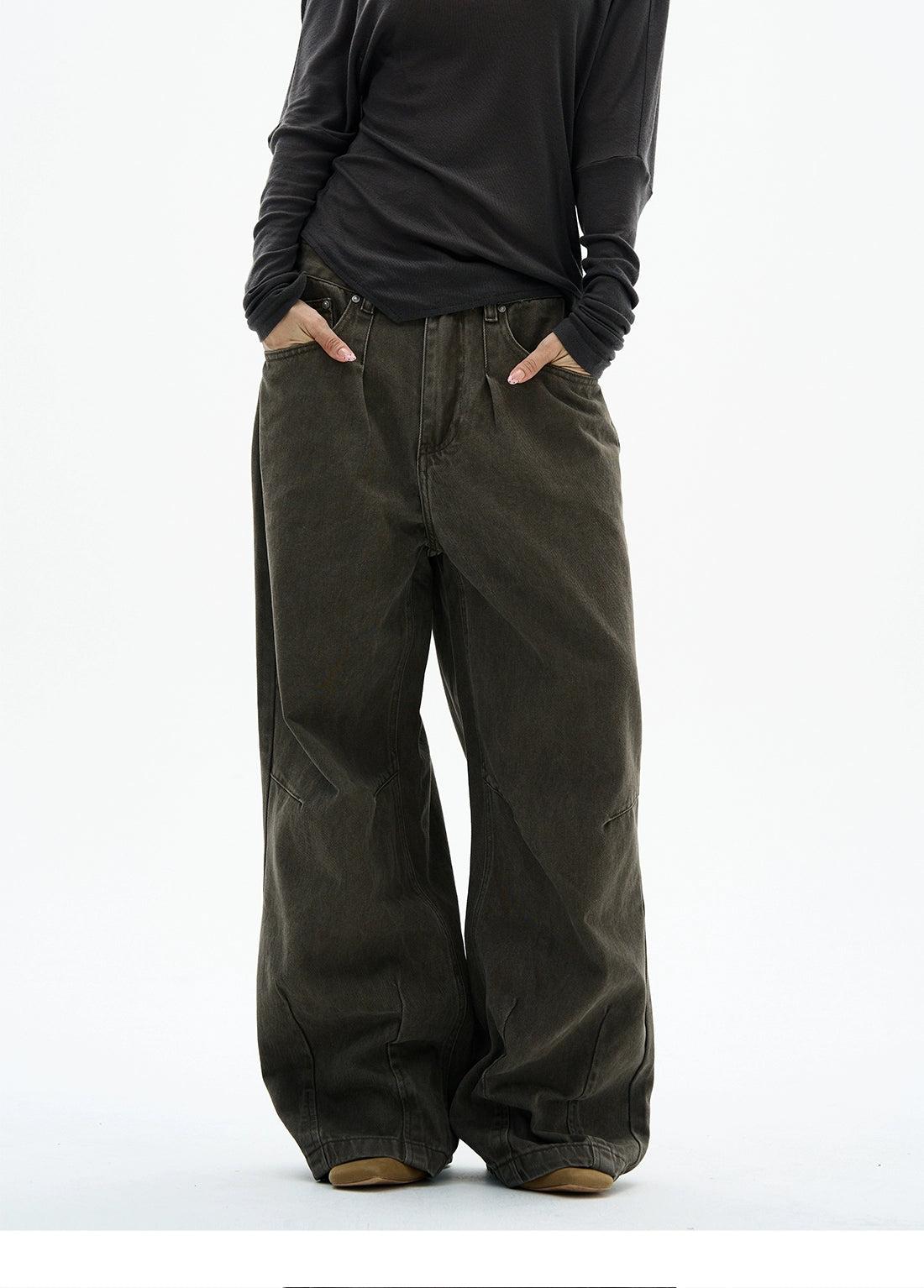Utility Washed Wide Jeans
