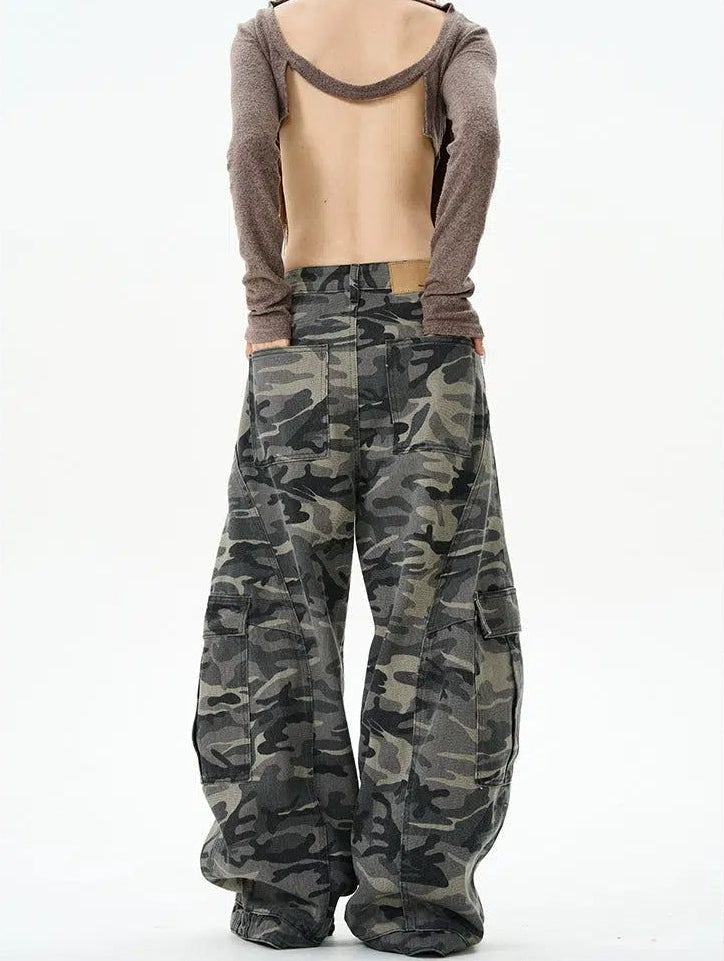 Camo Cargo Wide Pants
