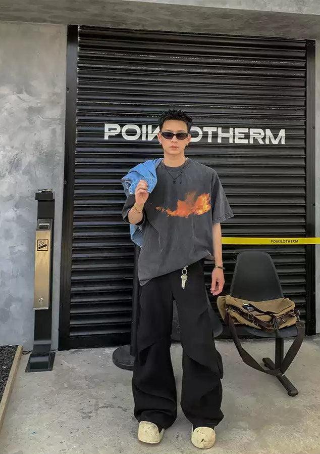 Fire Graphic Print T-Shirt