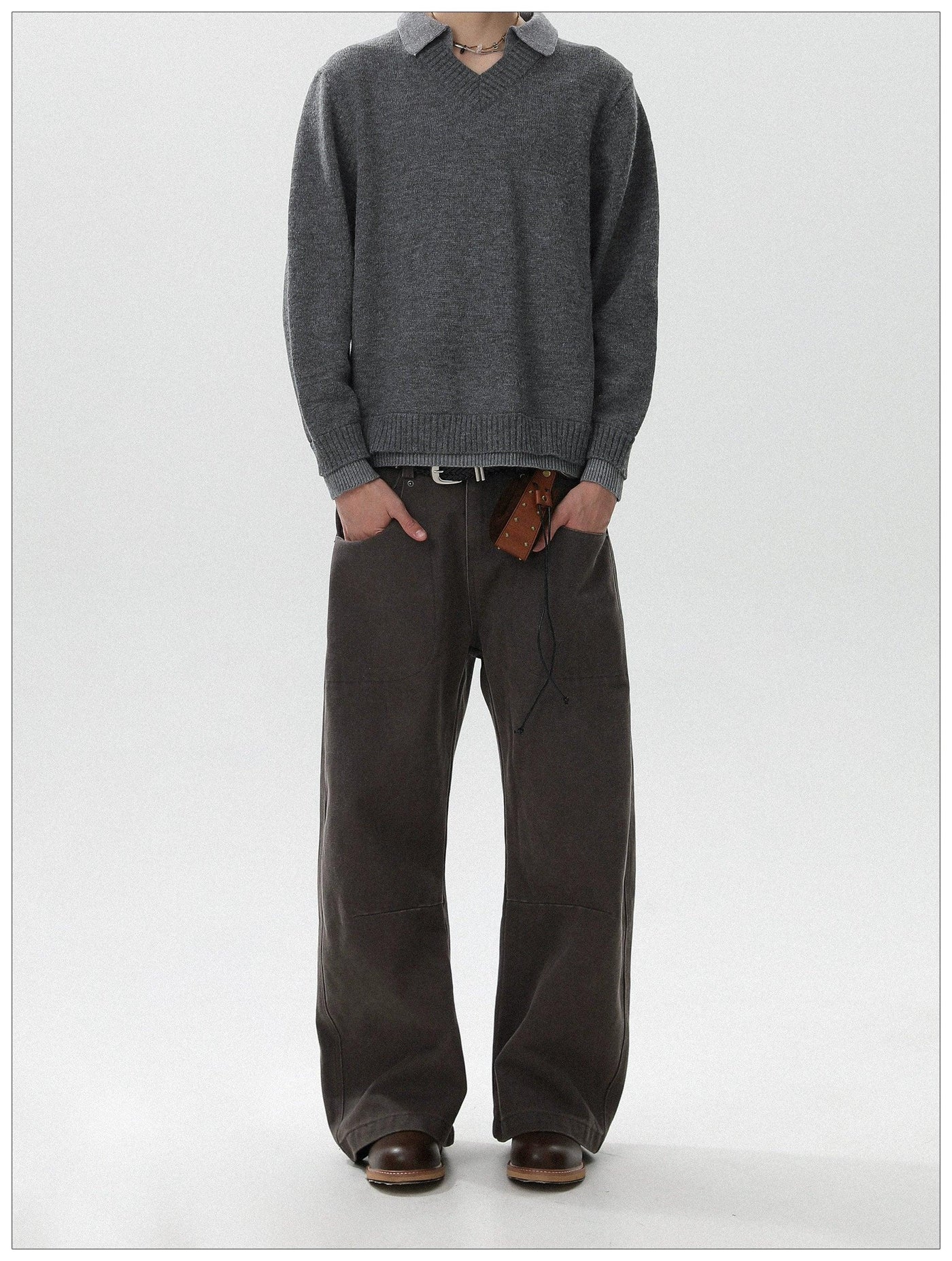 Washed Straight Carpenter Pants