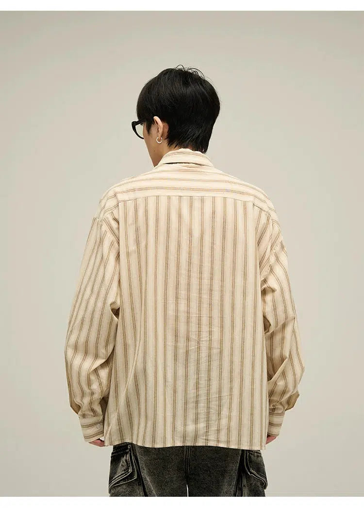 Vintage Stripes Short & Long Sleeves Shirt Set