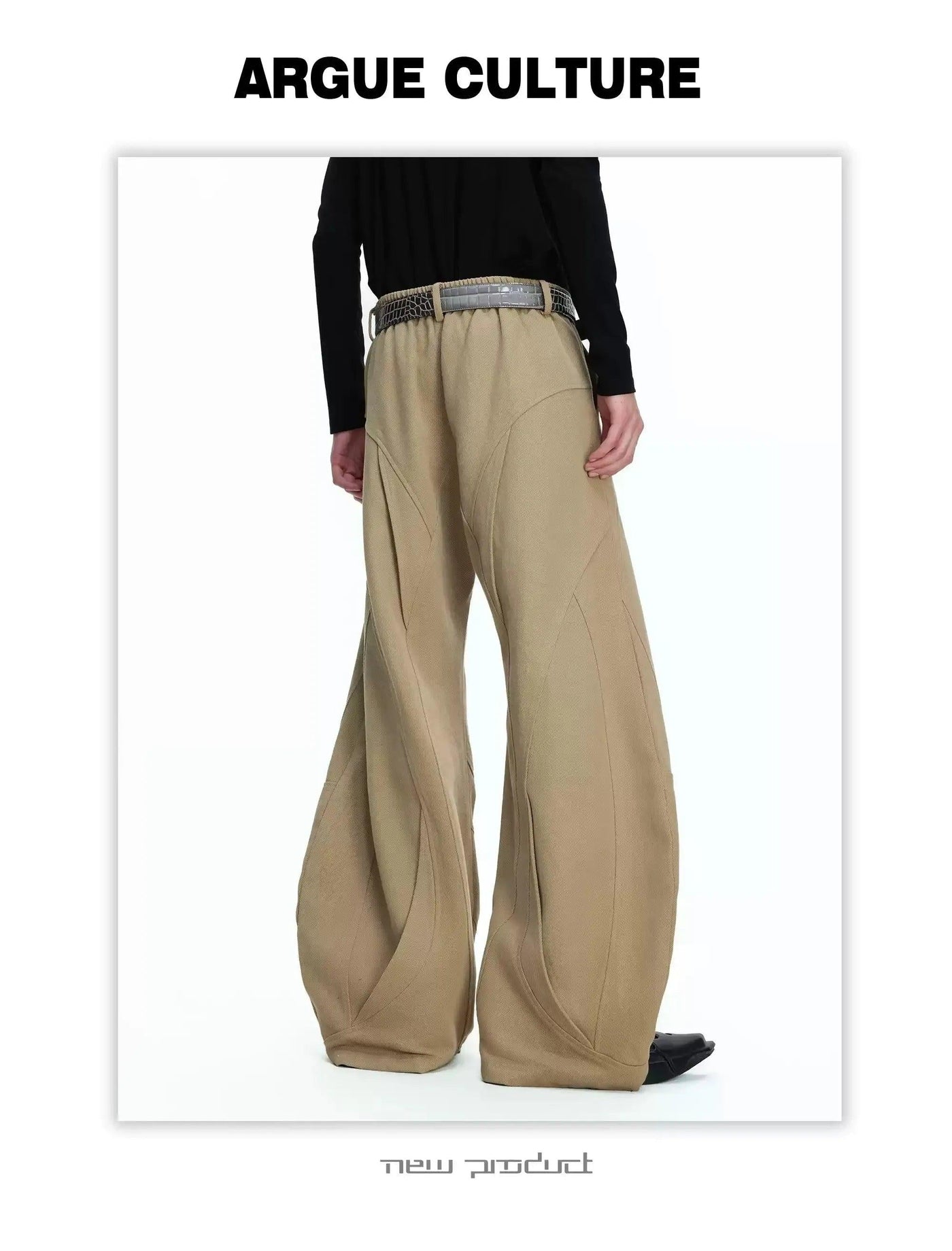 Curve Lines Wide Jeans