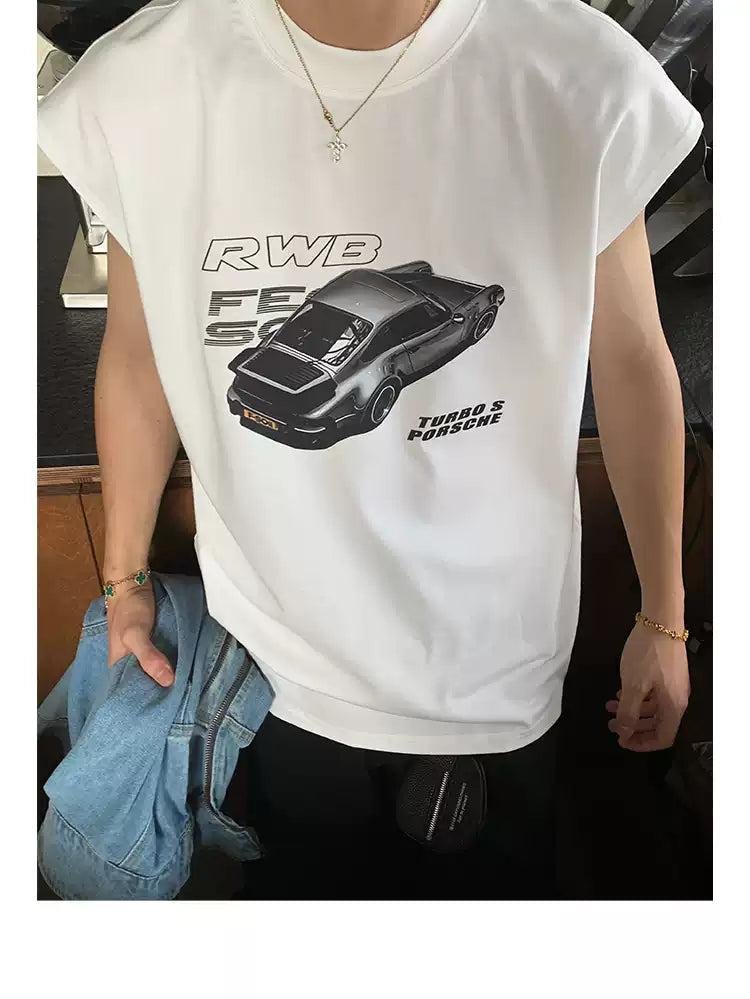 Car Graphic Print Tank Top