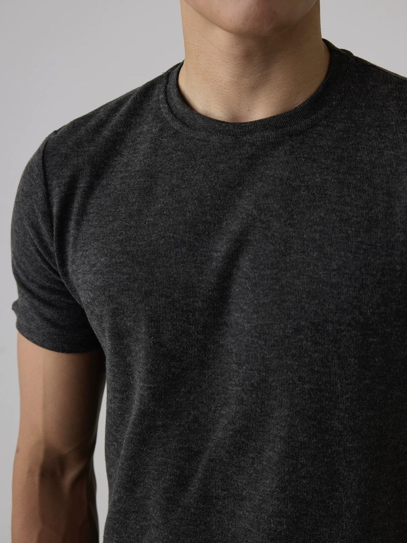Faded Heathered Structured T-Shirt