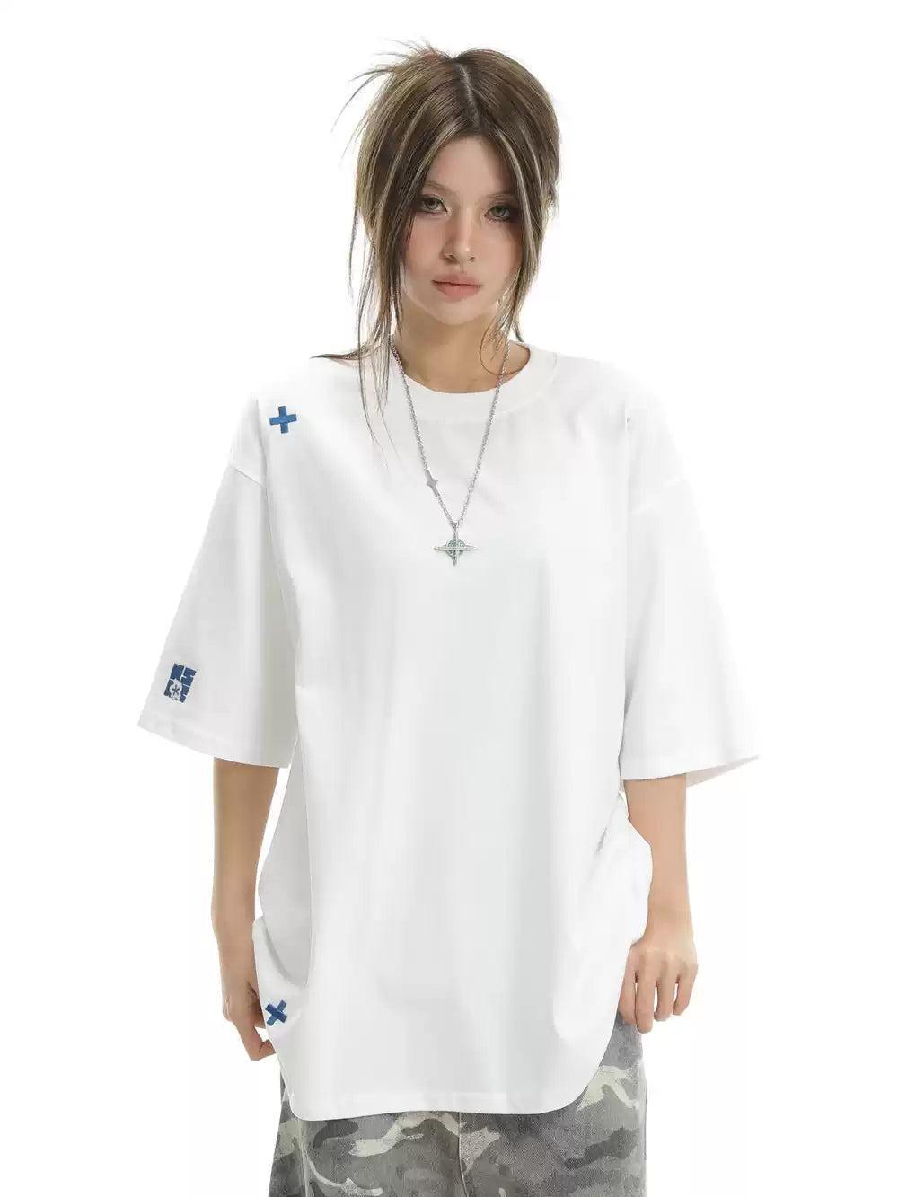 Contrast Logo Embroidery T-Shirt