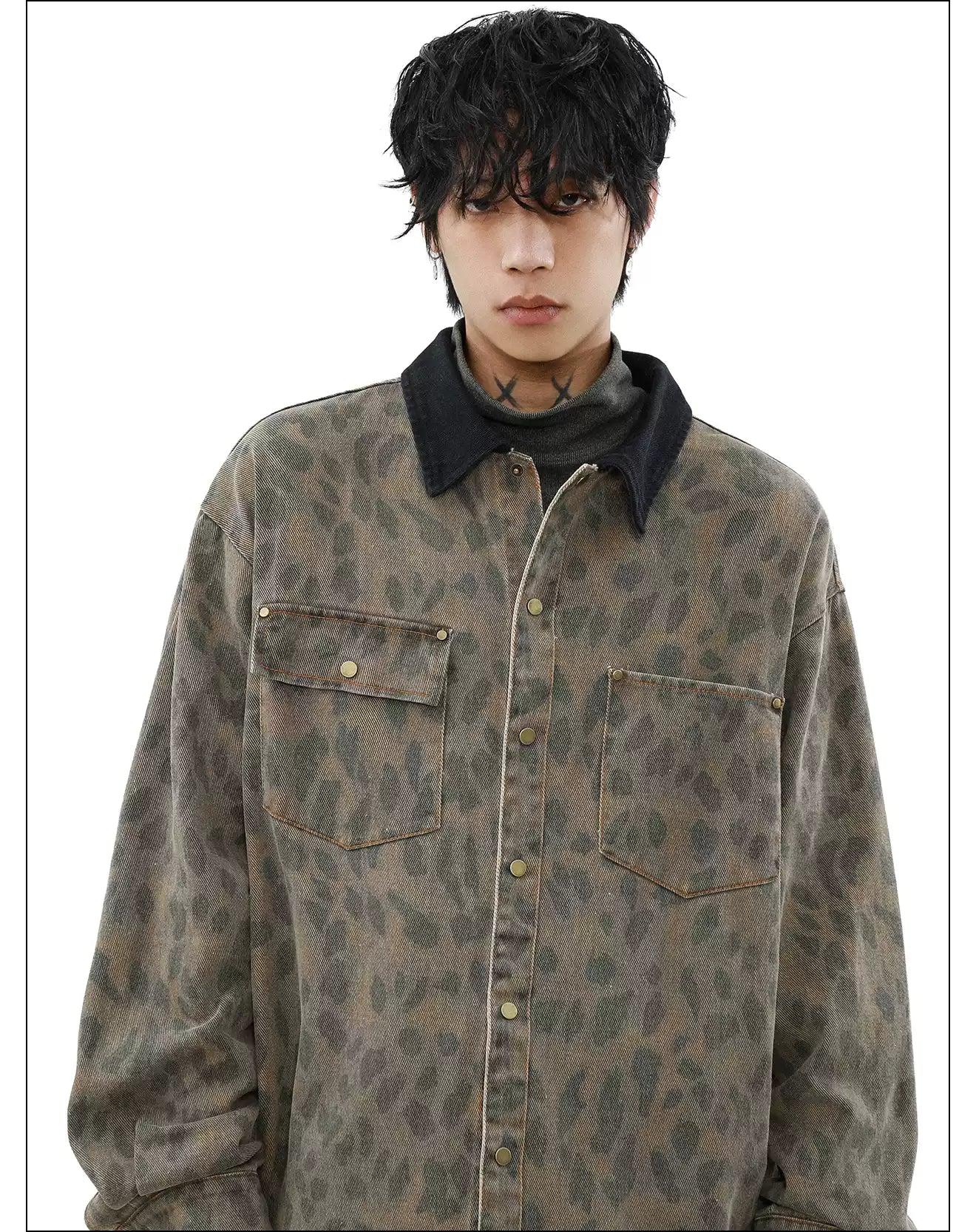 Leopard Camo Denim Shirt