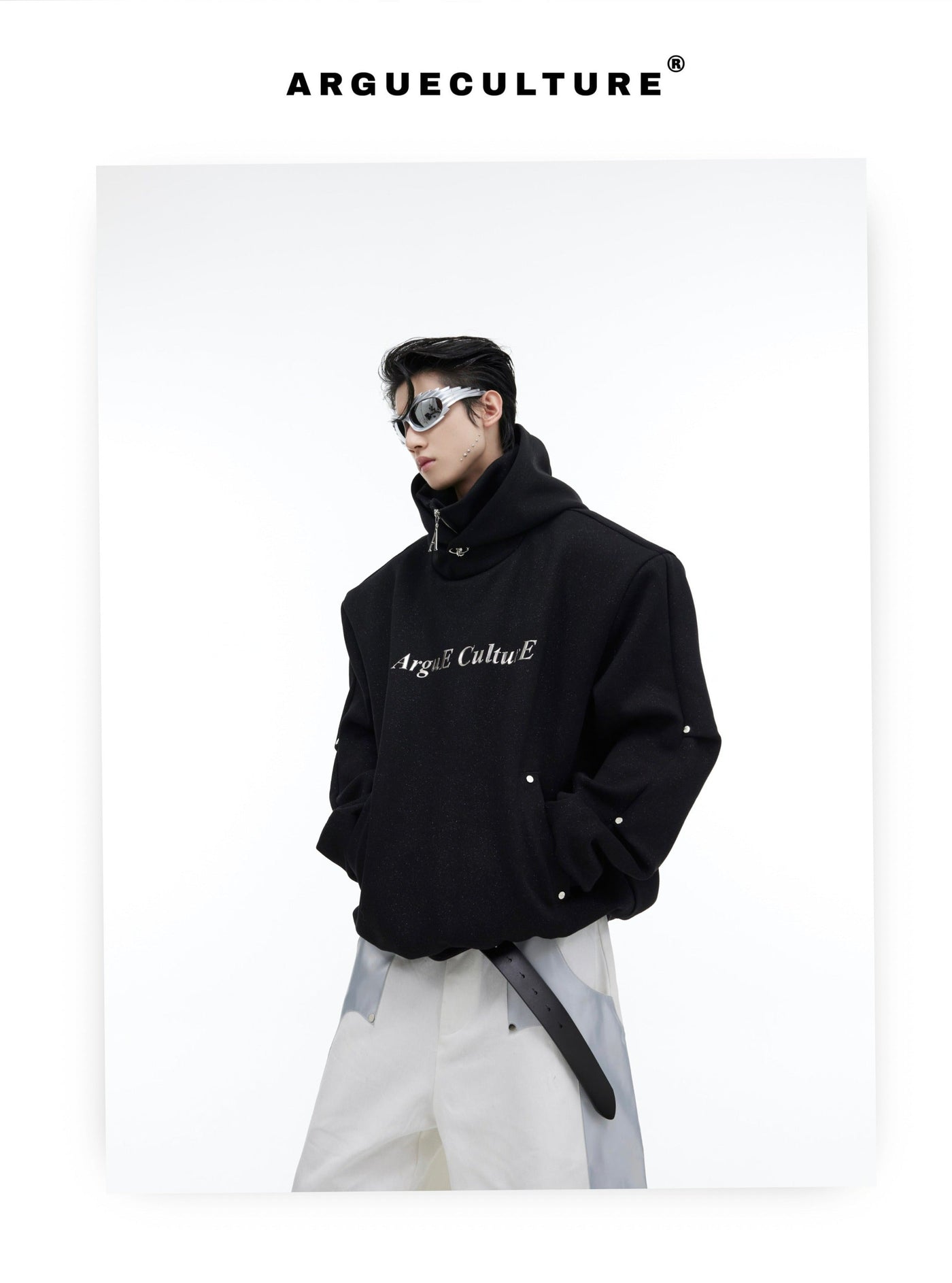 Sequin Blaze Metal Buttons Hoodie