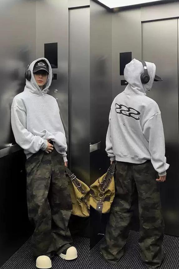 SSS Text Contrast Print Hoodie