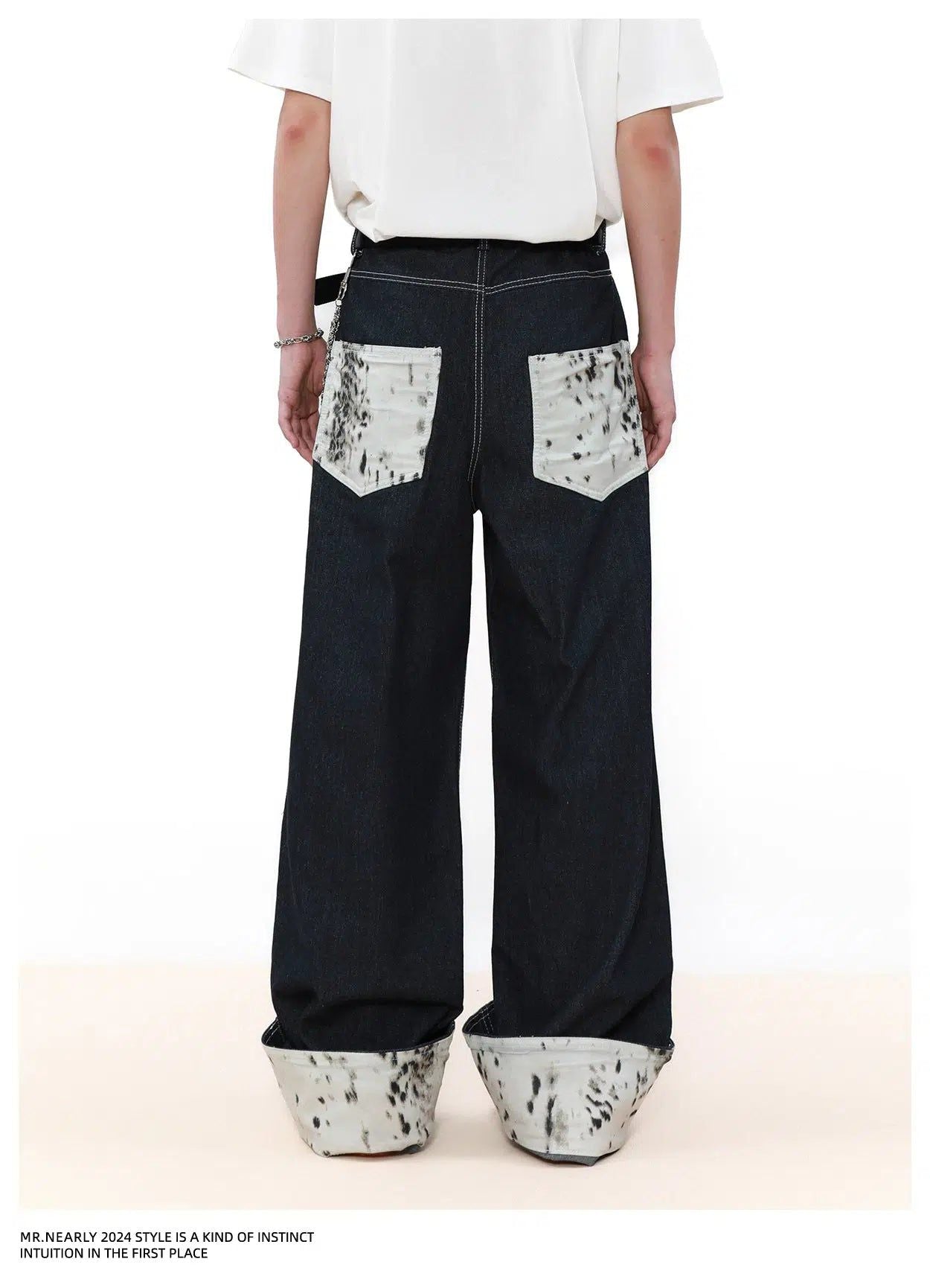 Folded Camo Detail Jeans