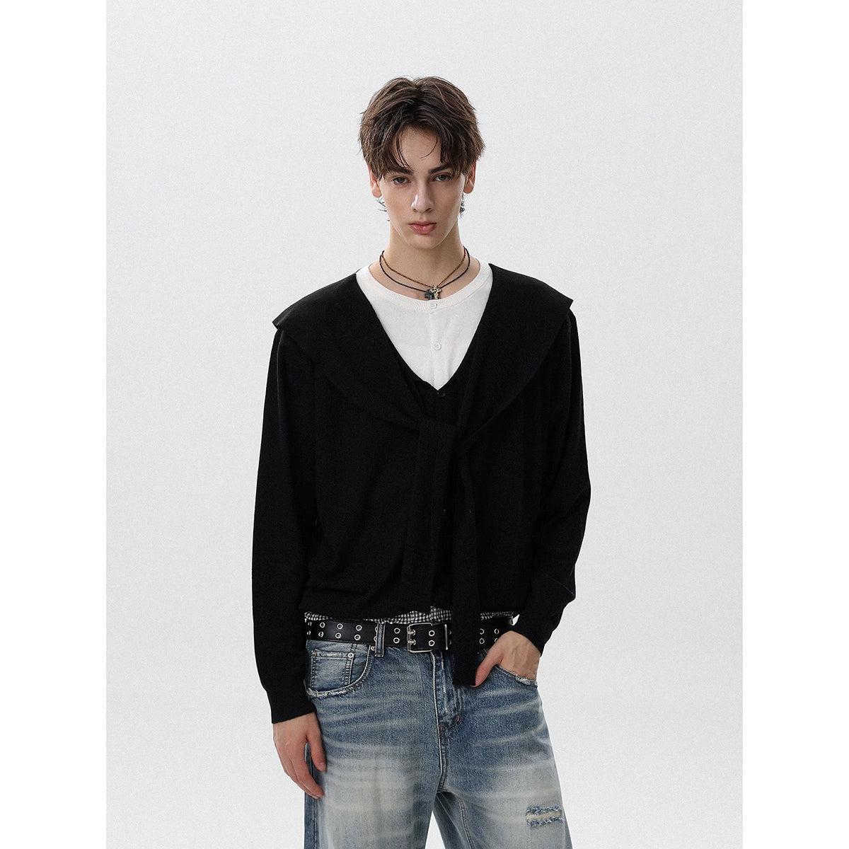 Multi-Layered Knitted L/S T-Shirt