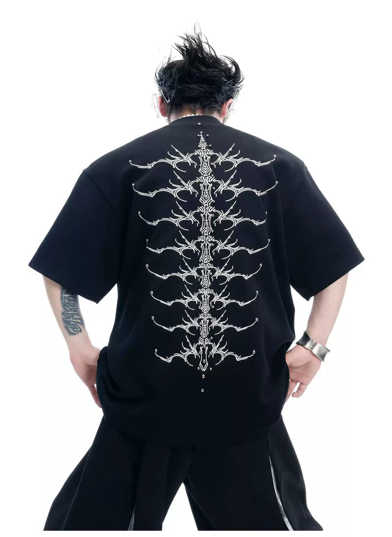 Detailed Spine Embroidered T-Shirt