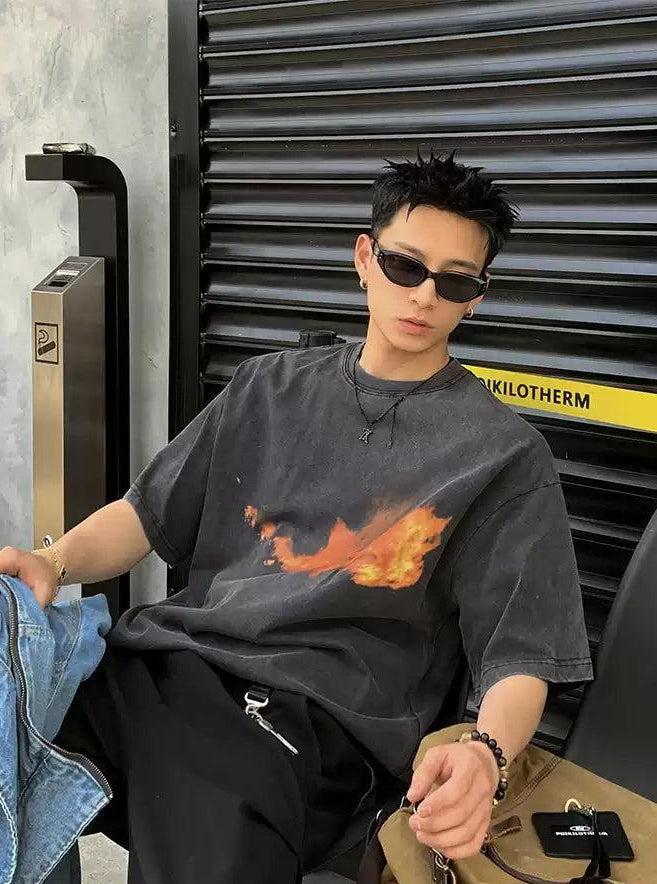 Fire Graphic Print T-Shirt
