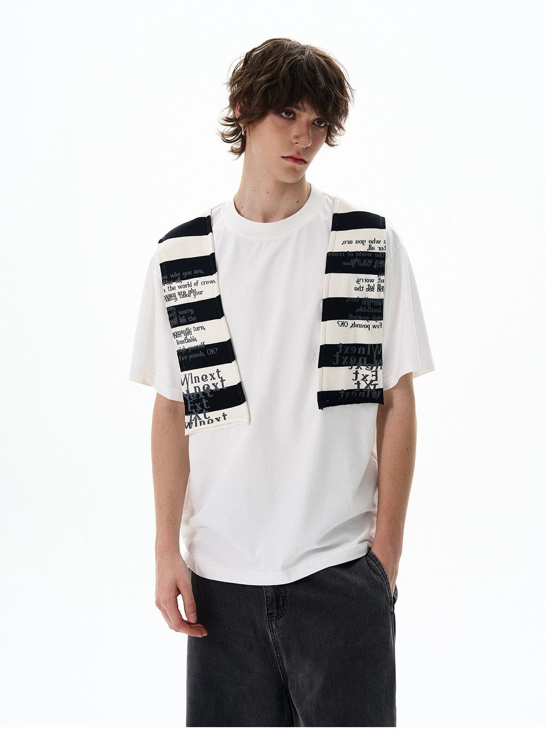 Over Shoulder Patched T-Shirt