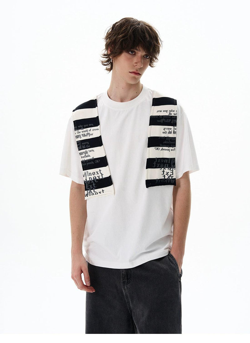 Over Shoulder Patched T-Shirt