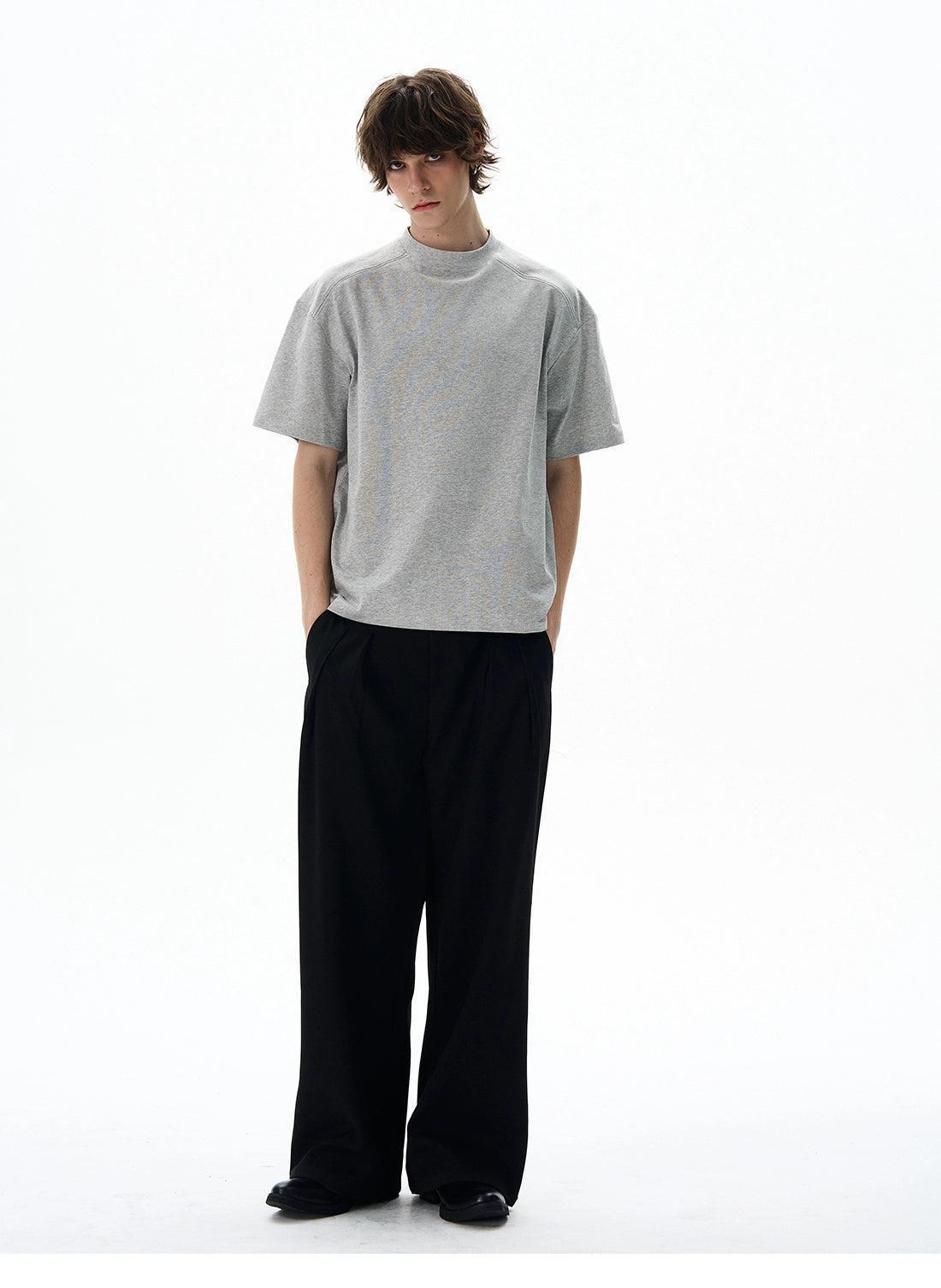 Solid Mock Neck T-Shirt