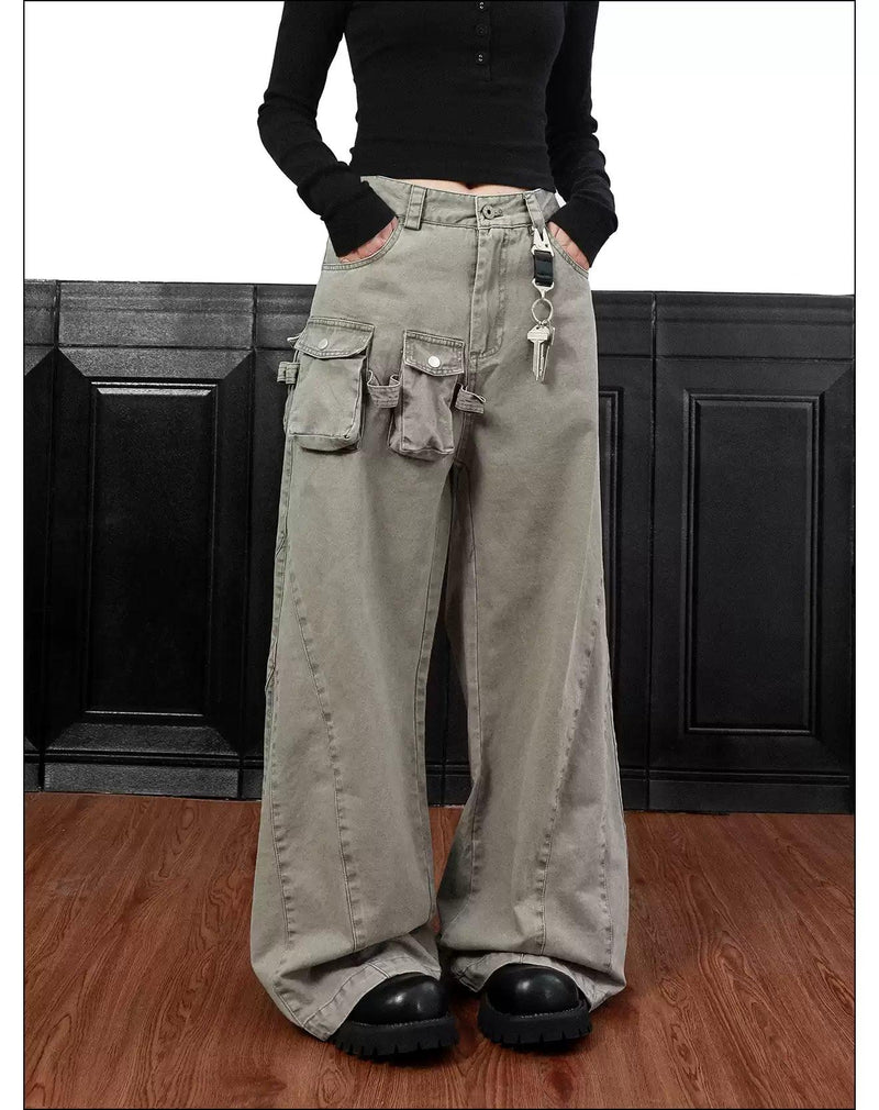Mini Flap-Pocket Detail Pants