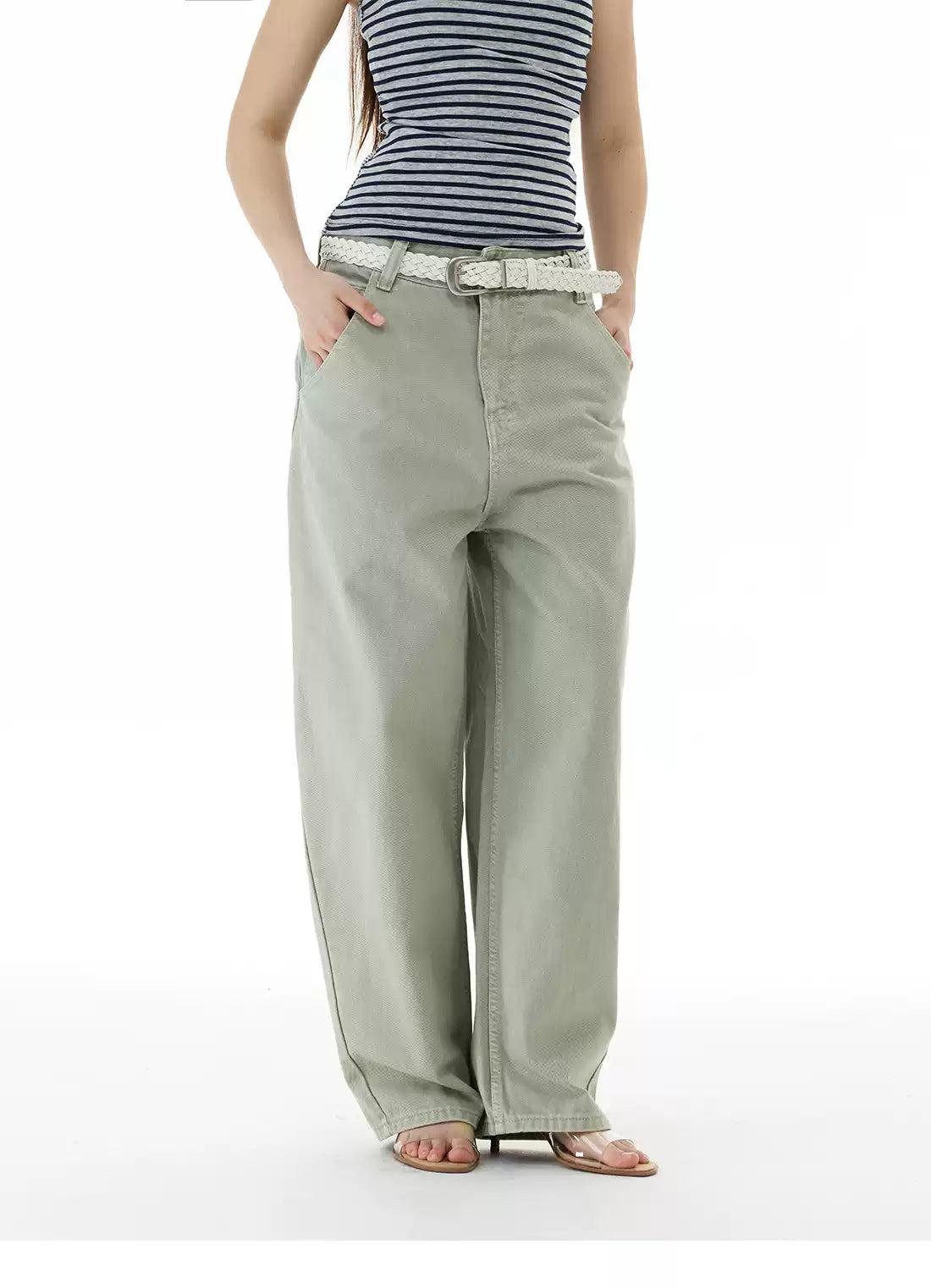Loose Fit Washed Jeans