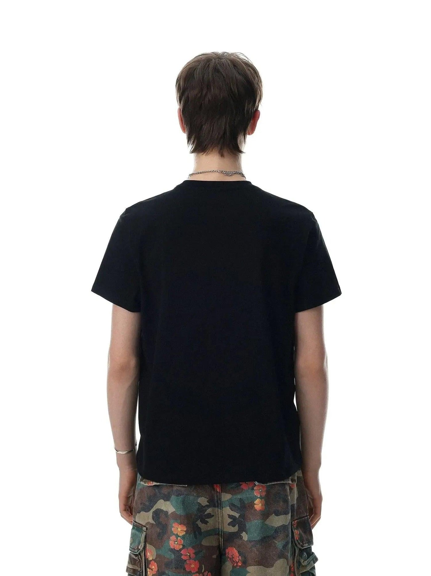 Metallic Studded Letter Print T-Shirt