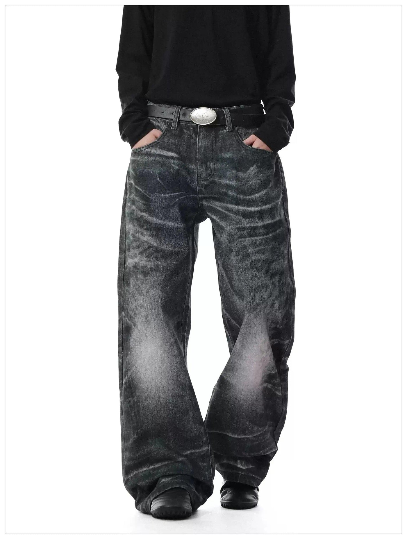 Washed Whisker Faded Jeans