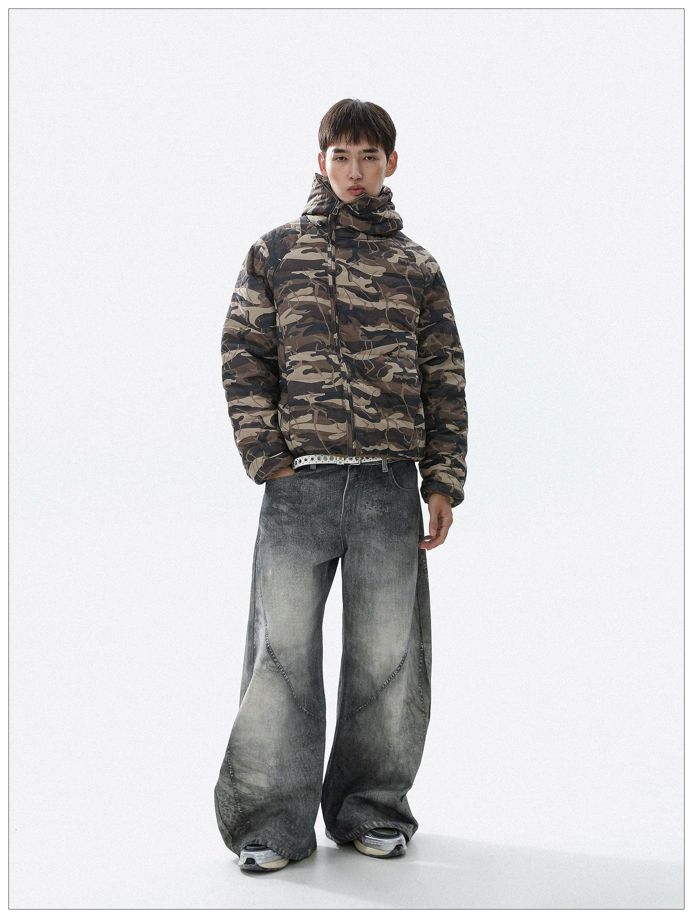 Camo Hooded Down Jacket