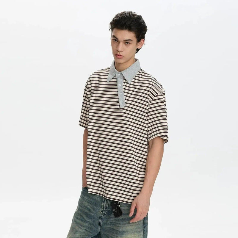 Irregular Button Line Polo